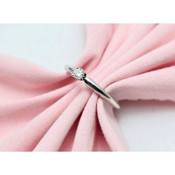 Unique 14K Solid White Gold Wedding Engagement Solitaire Round Cut Diamond Ring - Picture 2 of 16